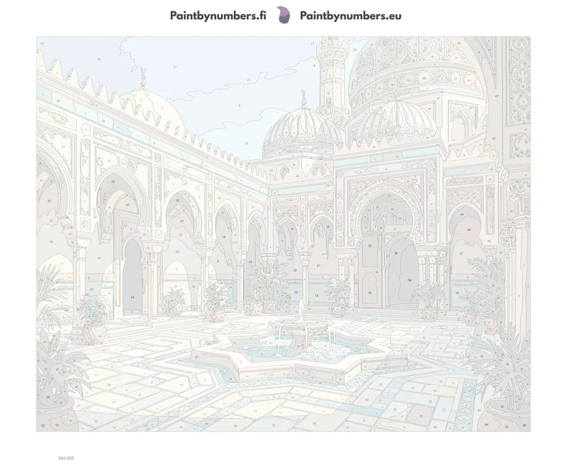 Numeroitu kangas - Moorish Courtyard Fountain 50x40cm