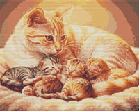 Thumbnail for Timanttikuvio - Mother Cat and Kittens
