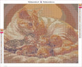 Thumbnail for Mother Cat and Kittens timanttimaalauksen liimapintainen canvas 50x40cm