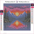 Thumbnail for Mountain Sunset Lake timanttimaalauksen liimapintainen canvas 20x20cm