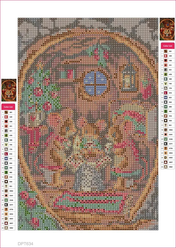 Mouse Family Christmas Eve timanttimaalauksen liimapintainen canvas 20x30cm