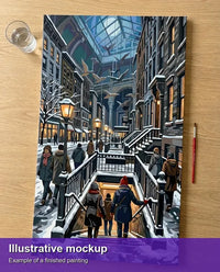 Thumbnail for Valmiin numeromaalauksen havainnekuva - Museum Staircase and Birds 40x70cm