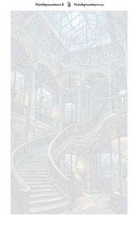 Thumbnail for Numeroitu kangas - Museum Staircase and Birds 40x70cm