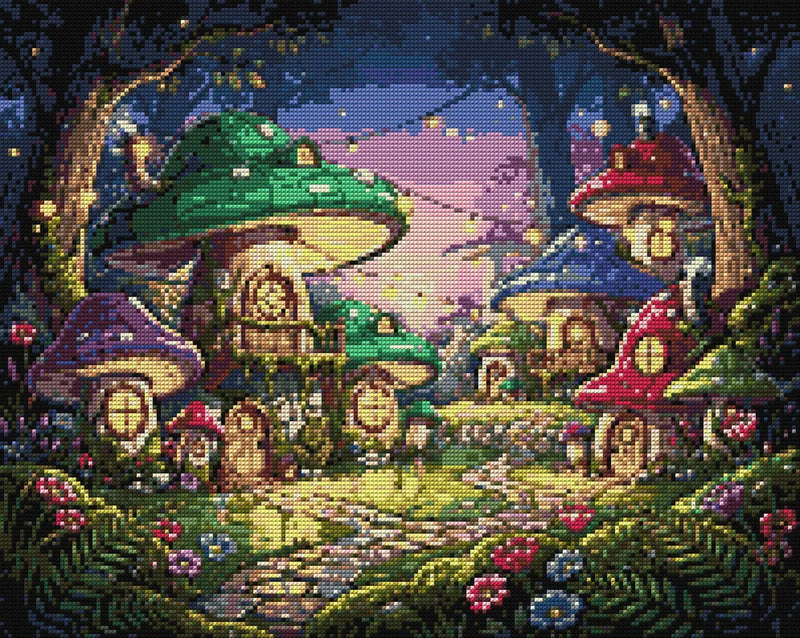 Timanttikuvio - Enchanted Mushroom Village