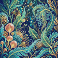 Thumbnail for Mystical Botanical Fantasy, 50x50 cm timanttimaalaus – koko kuvion esikatselu ilman lähikuvaa