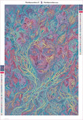 Thumbnail for Mystical Floral Spirit Portrait timanttimaalauksen liimapintainen canvas 40x60cm