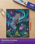 Thumbnail for Valmiin numeromaalauksen havainnekuva - Mystical Night Owl 40x50cm