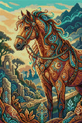 Thumbnail for Mystical Ornate Horse in Ruins, 40x60 cm timanttimaalaus – koko kuvion esikatselu ilman lähikuvaa