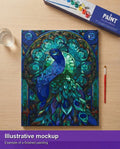 Thumbnail for Valmiin numeromaalauksen havainnekuva - Mystical Peacock Art 40x50cm