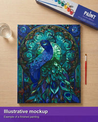 Thumbnail for Valmiin numeromaalauksen havainnekuva - Mystical Peacock Art 40x50cm