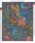 Thumbnail for Mythical Lion and Winged Cat Night timanttimaalauksen liimapintainen canvas 40x50cm