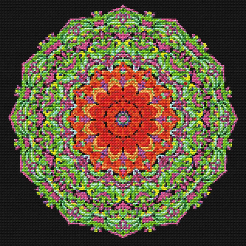 Timanttikuvio - Natural Colors Mandala