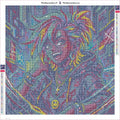 Thumbnail for Neon Cyberpunk Girl Portrait timanttimaalauksen liimapintainen canvas 50x50cm