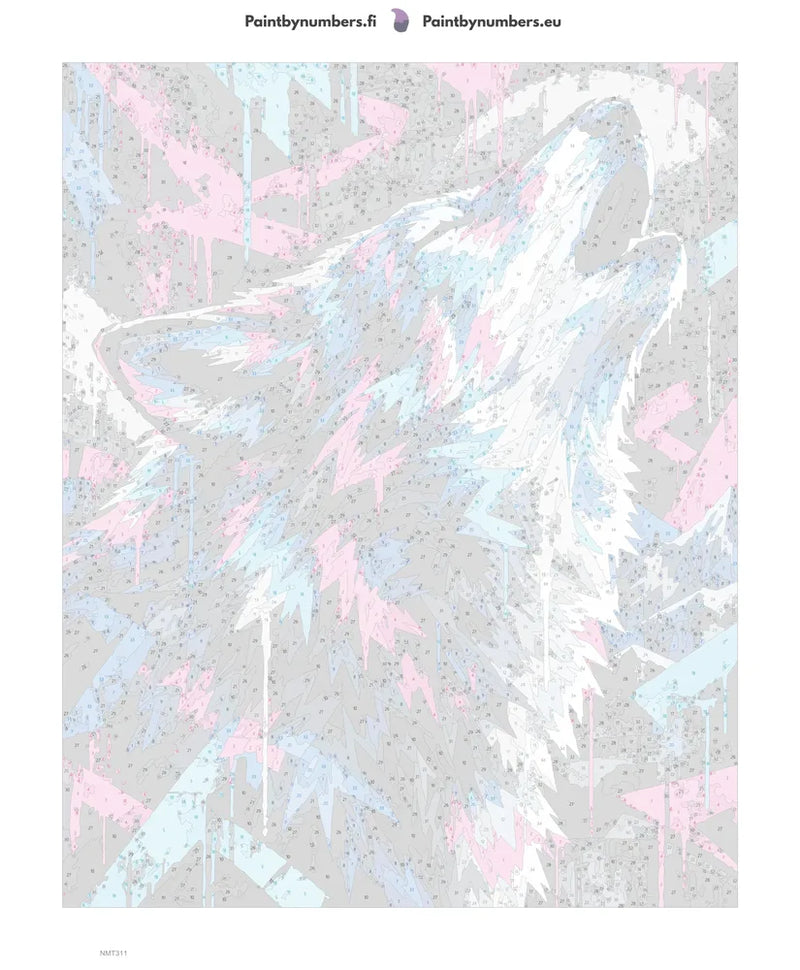 Numeromaalaus: Numeroitu kangas - Neon Graffiti Wolf 40x50cm
