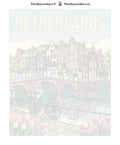 Thumbnail for Numeroitu kangas - Netherlands Travel Poster 40x50cm
