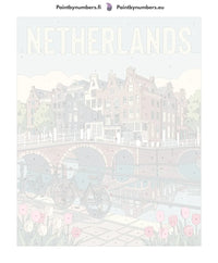 Thumbnail for Numeroitu kangas - Netherlands Travel Poster 40x50cm
