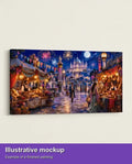 Thumbnail for Valmiin numeromaalauksen havainnekuva - Night Market and Palace Fireworks 160x80cm