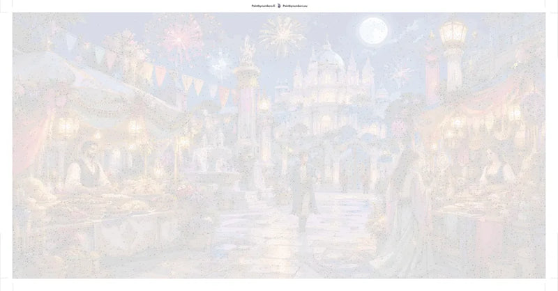Numeroitu kangas - Night Market and Palace Fireworks 160x80cm