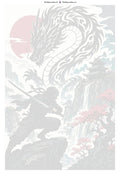 Thumbnail for Numeroitu kangas - Ninja and Dragon Cliff 80x120cm