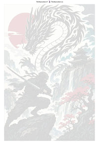 Thumbnail for Numeroitu kangas - Ninja and Dragon Cliff 40x50cm
