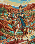 Thumbnail for Noble Woman Riding Horse, 40x50 cm timanttimaalaus – koko kuvion esikatselu ilman lähikuvaa