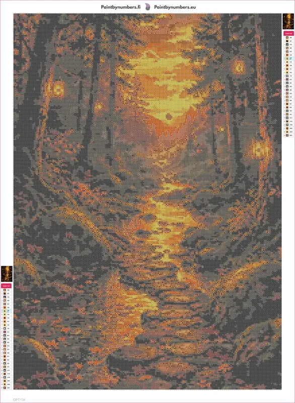 Stone Path timanttimaalauksen liimapintainen canvas 50x70cm