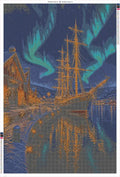 Thumbnail for Northern Lights Ship timanttimaalauksen liimapintainen canvas 80x120cm