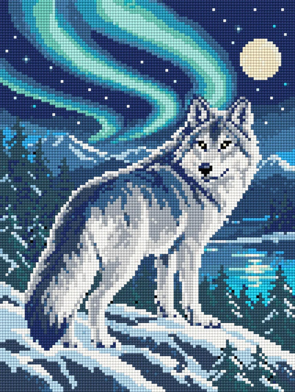 Northern Watch, 30x40 cm timanttimaalaus – lopullisen kuvion esikatselu