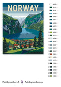 Thumbnail for Värikartta ja ohjeet - Norway Travel Poster 40x50cm