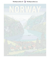 Thumbnail for Numeroitu kangas - Norway Travel Poster 40x50cm