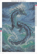 Thumbnail for Ocean Dragon timanttimaalauksen liimapintainen canvas 40x60cm