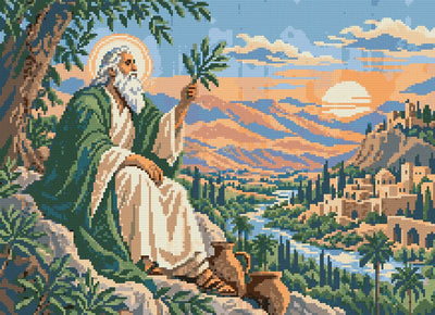 Olive Keeper in the Desert, 55x40 cm timanttimaalaus – lopullisen kuvion esikatselu