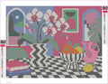 Thumbnail for Orchid Disco Still Life timanttimaalauksen liimapintainen canvas 40x30cm
