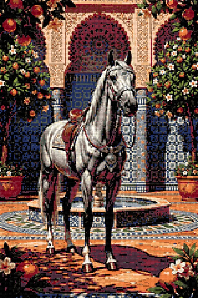 Timanttikuvio - Ornate Fountain Horse