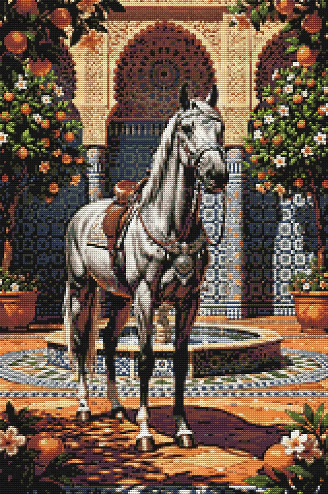 Timanttikuvio - Ornate Fountain Horse