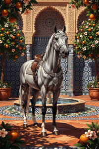 Thumbnail for Timanttimaalaus Ornate Fountain Horse