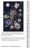 Thumbnail for Värikartta ja ohjeet - Owl and Flowers at Night 40x60cm
