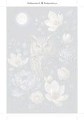 Thumbnail for Numeroitu kangas - Owl and Flowers at Night 40x60cm