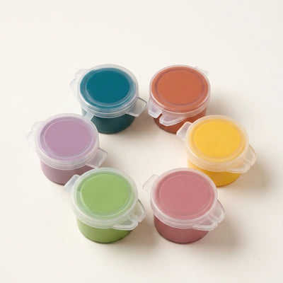 Six individual 3 ml acrylic paint pots for paint by numbers