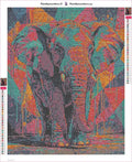 Thumbnail for Paint Splash Elephant timanttimaalauksen liimapintainen canvas 40x50cm