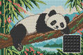 Thumbnail for Panda Nap on the Crooked Bough, 30x20 cm timanttimaalaus – lopullisen kuvion esikatselu ja lähikuva neliönmuotoisista timanteista