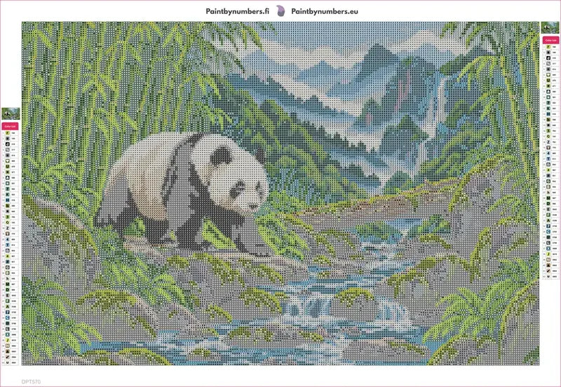 Panda Trail through the Bamboo Valley timanttimaalauksen liimapintainen canvas 60x40cm