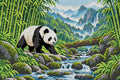 Thumbnail for Panda Trail through the Bamboo Valley, 60x40 cm timanttimaalaus – koko kuvion esikatselu ilman lähikuvaa