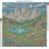 Thumbnail for Papercut Dolomites timanttimaalauksen liimapintainen canvas 50x50cm