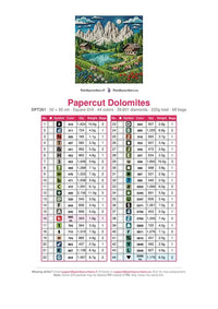 Thumbnail for Papercut Dolomites timanttimaalauksen värikartta – 44 DMC-väriä