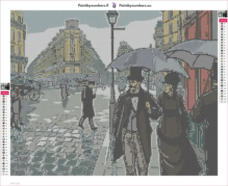Paris Street Rainy Day timanttimaalauksen liimapintainen canvas 50x40cm