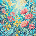 Thumbnail for Pastel Wildflower Garden, 50x50 cm timanttimaalaus – lopullisen kuvion esikatselu