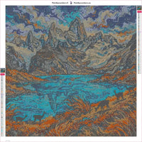 Thumbnail for Patagonian Peaks timanttimaalauksen liimapintainen canvas 60x60cm