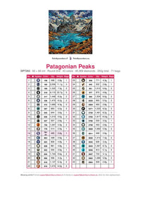 Thumbnail for Patagonian Peaks timanttimaalauksen värikartta – 43 DMC-väriä