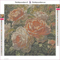 Thumbnail for Peach and White Roses timanttimaalauksen liimapintainen canvas 30x30cm
